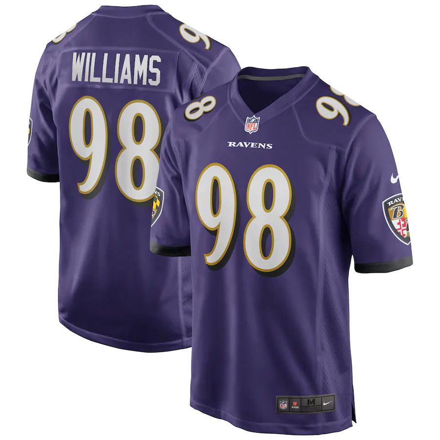 Men Baltimore Ravens 98 Brandon Williams Nike Purple Team Game NFL Jersey